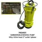 10hp 3phase submersible mining pump 2inches 38m head