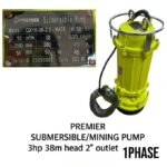 3hp single phase submersible mining pump 2inches 38m head