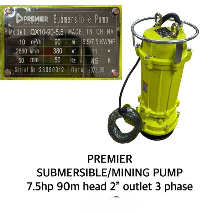 7.5 mining 7.5hp 3phase submersible mining pump 2inches, 90m head - Image 1